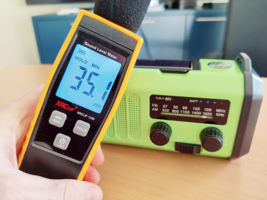 Fuqiduo XSY330 Kurbelradio Lautstärke auf niedrigster Stufe