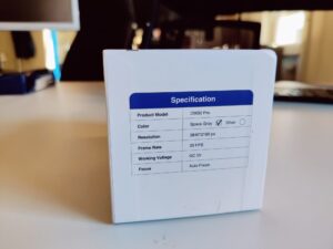 DEPSTECH DW50 Pro Webcam Verpackung mit Produktdetails