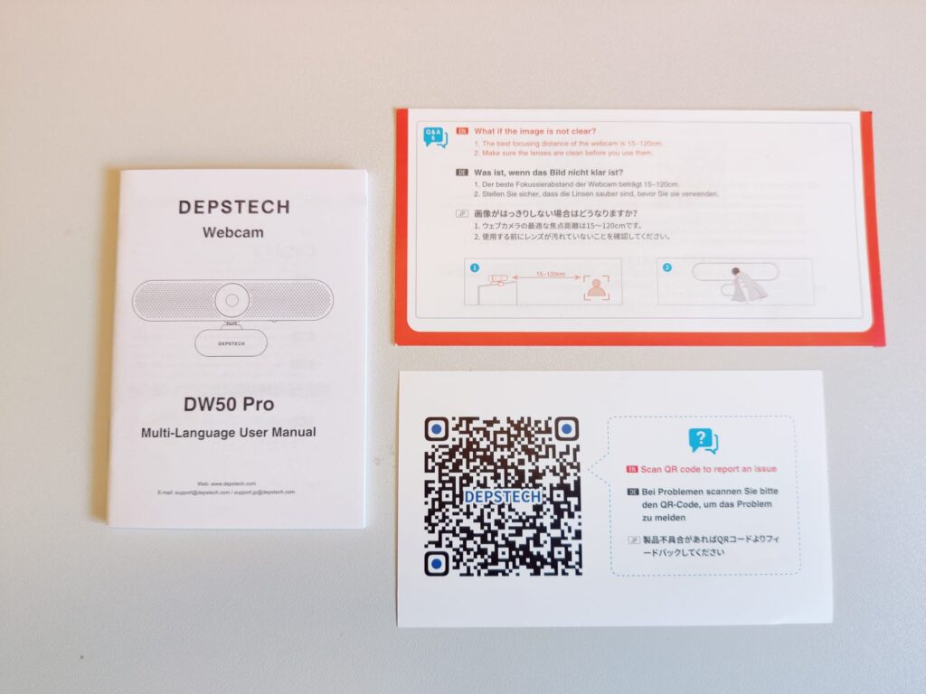 DEPSTECH DW50 Pro Webcam Anleitungen