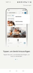 eufy E220 Überwachungskamera App Homescreen