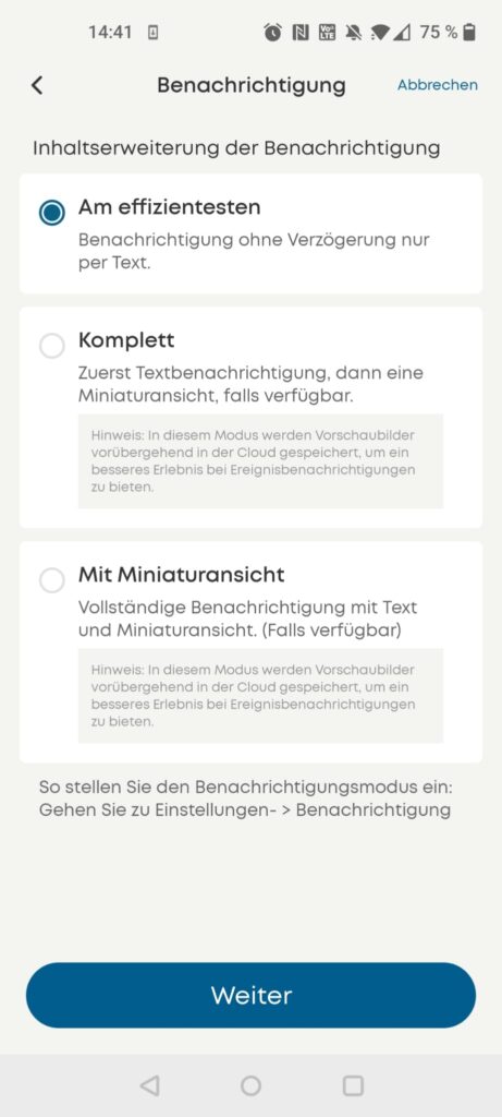 eufy E220 Überwachungskamera App Benachrichtigungseinstellungen