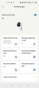 eufy E220 Überwachungskamera App Einstellungen
