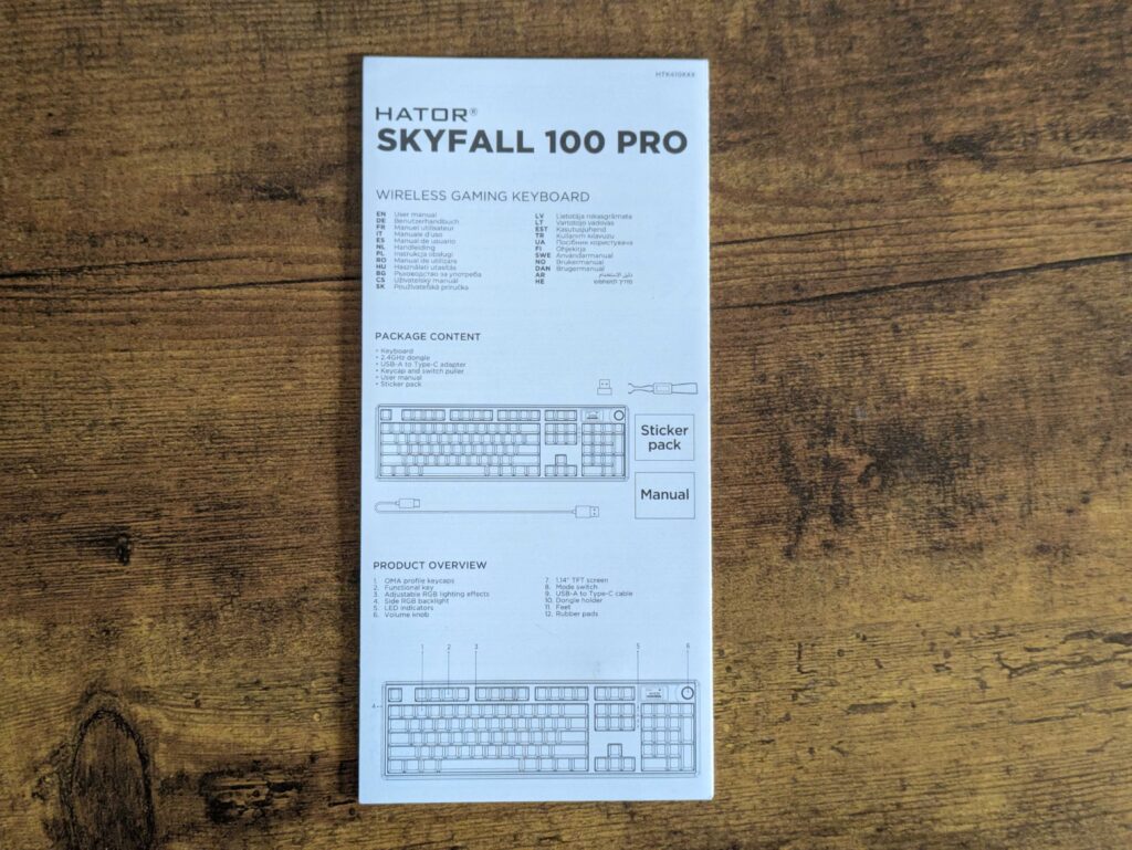 Anleitung der HATOR Skyfall 100 Pro Wireless Gaming-Tastatur