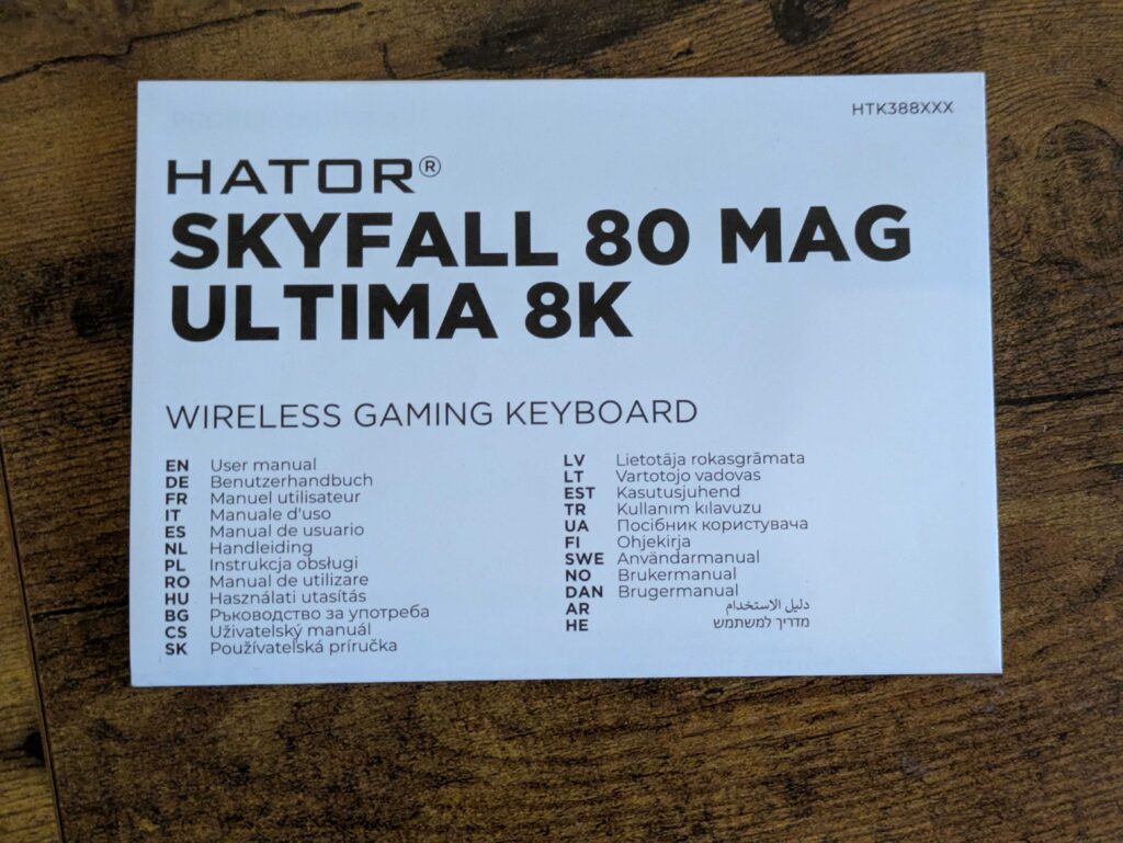 Anleitung der HATOR Skyfall 80 MAG Ultima 8K Gaming-Tastatur