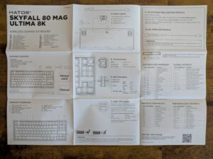 Anleitung der HATOR Skyfall 80 MAG Ultima 8K Gaming-Tastatur Rückseite