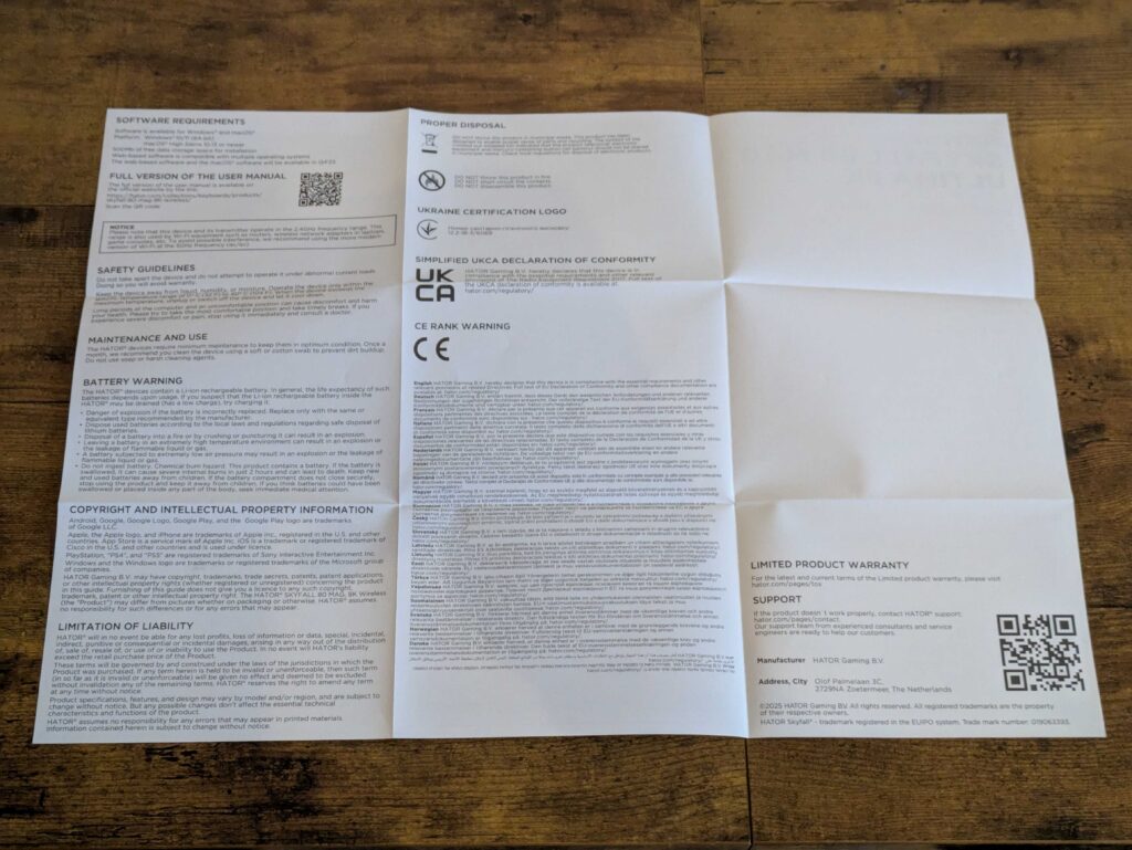 Anleitung der HATOR Skyfall 80 MAG Ultima 8K Gaming-Tastatur geöffnet