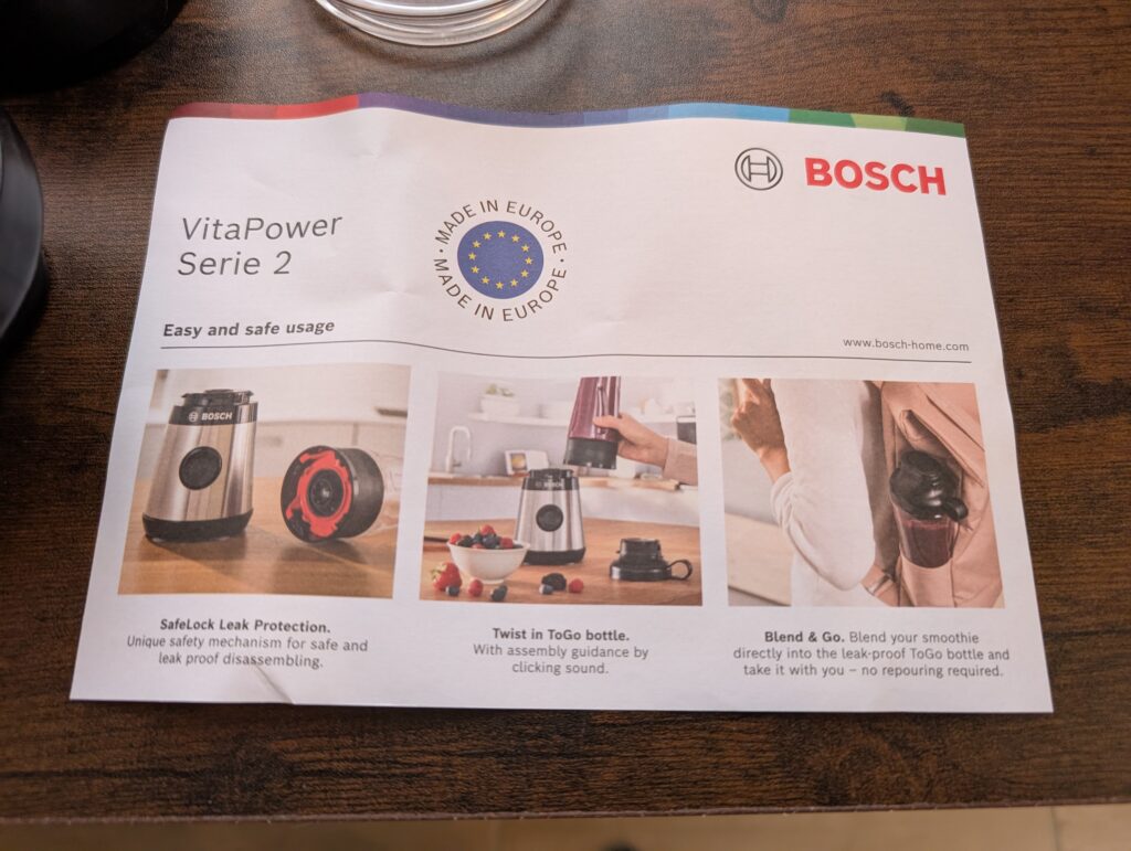 Bosch VitaPower Serie 2 Smoothie Maker Information