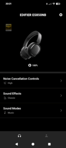Edifier ES850NB Noise-Cancelling-Kopfhörer App 4