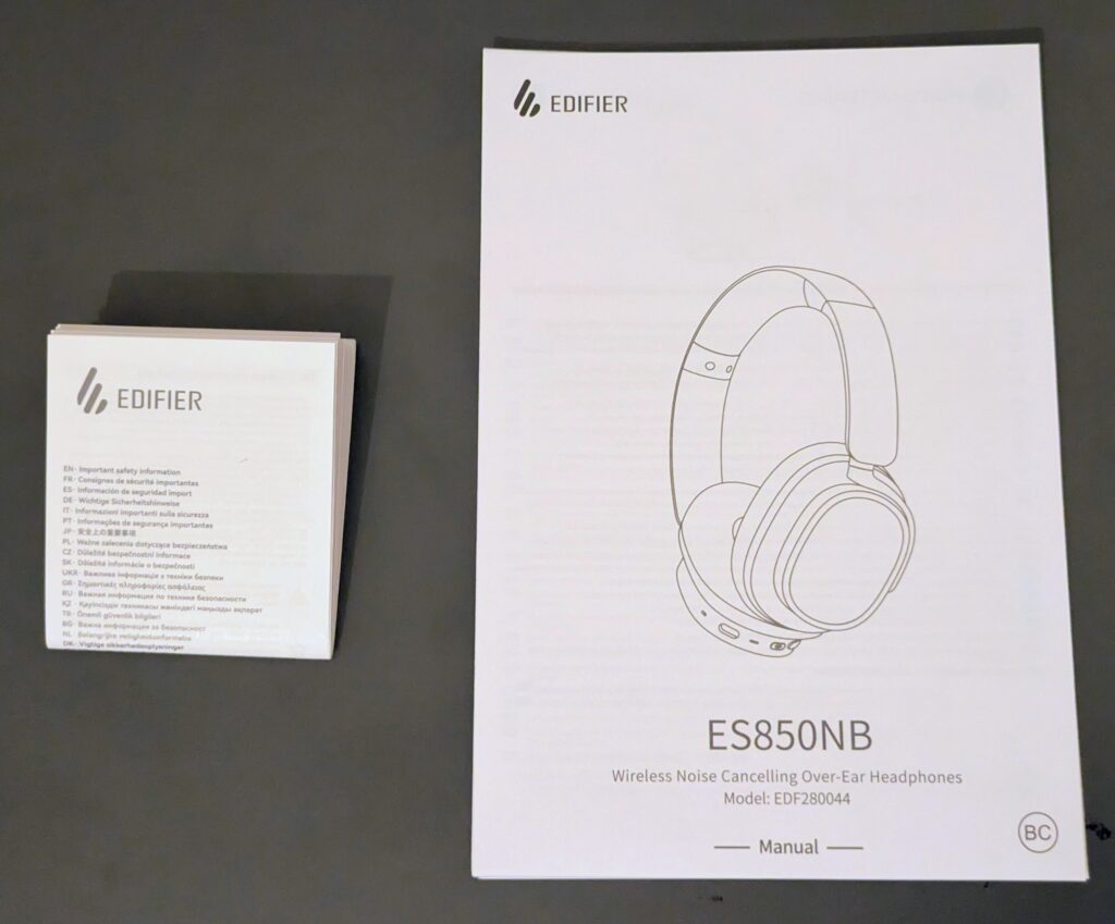 Edifier ES850NB Noise-Cancelling-Kopfhörer Bedienungsanleitungen