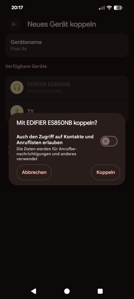 Edifier ES850NB Noise-Cancelling-Kopfhörer Koppeln