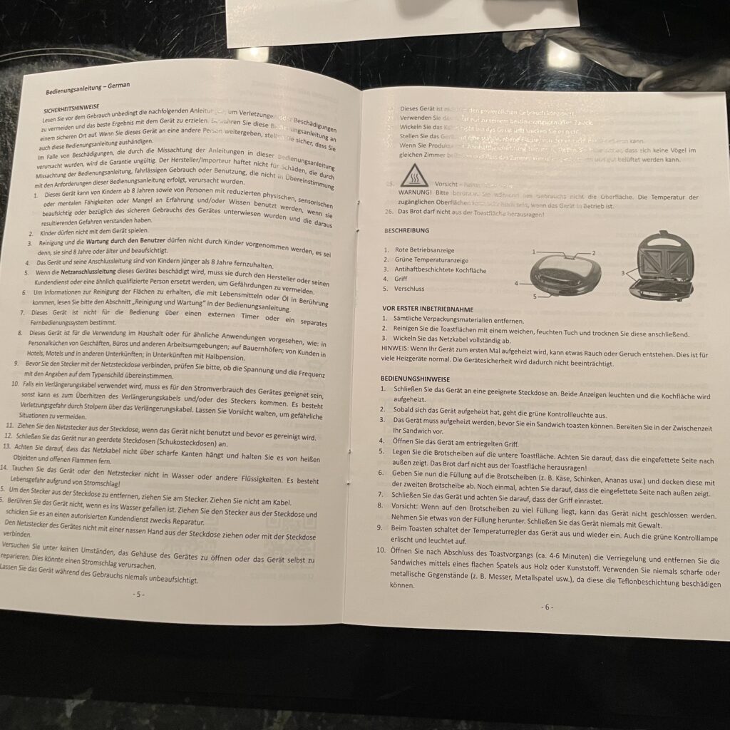 Emerio ST-120889 Sandwichmaker Bedienungsanleitung