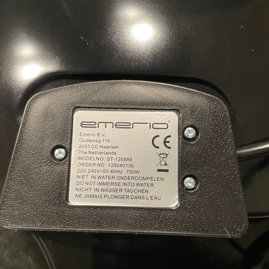 Emerio ST-120889 Sandwichmaker Typenschild