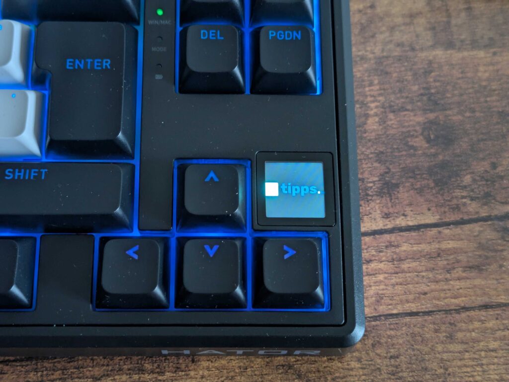 HATOR Skyfall 80 MAG Ultima 8K Gaming-Tastatur Dsiplay mit Tipps.de