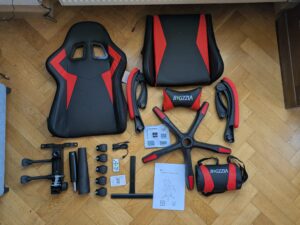 Lieferumfang des Bagazzia Racingreat Gaming-Stuhls