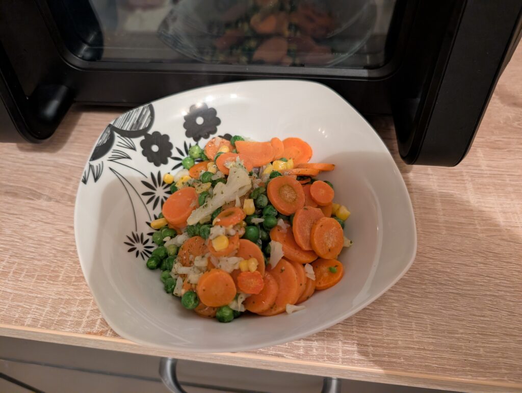 Panasonic NF-BC1000 Flex Heißluftfritteuse Gemüse fertig gegart