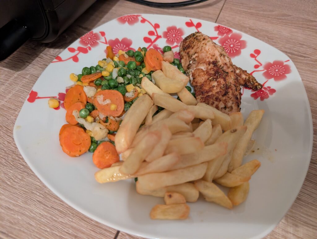 Panasonic NF-BC1000 Flex Heißluftfritteuse ganzes Gericht Detail