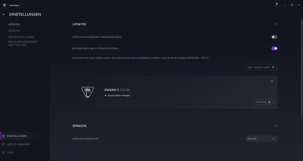 Turtle Beach Kone II Gaming-Maus Software Firmware-Update