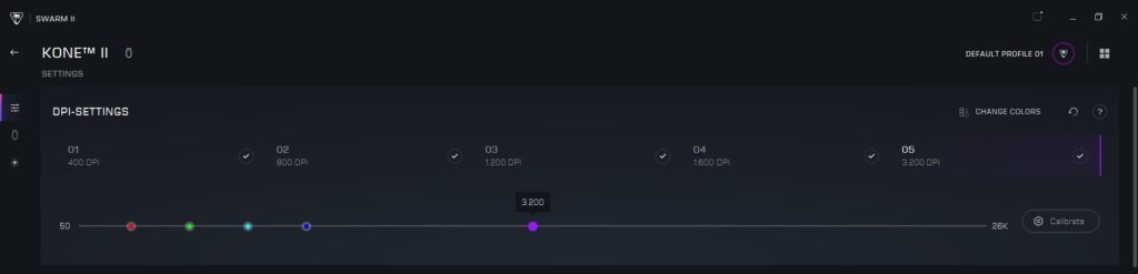 Turtle Beach Kone II Gaming-Maus Software dpi-Einstellungen