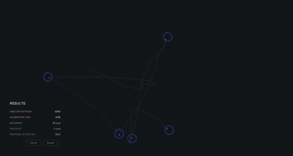 Turtle Beach Kone II Gaming-Maus Software dpi-Kalibrierung Ergebnisse