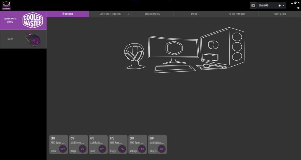 Cooler Master MM720 Gaming-Maus Software Übersicht