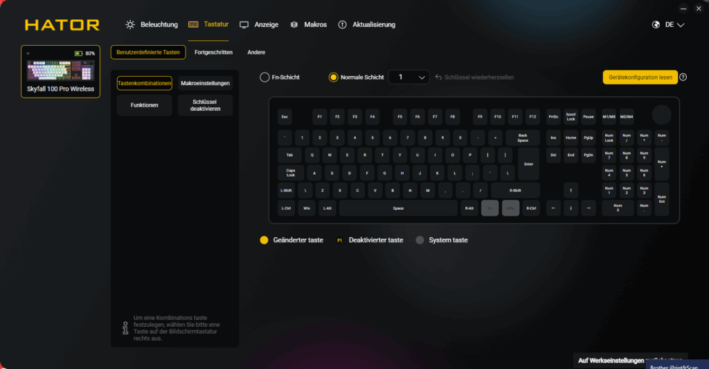 Software der HATOR Skyfall 100 Pro Wireless Gaming-Tastatur (2)
