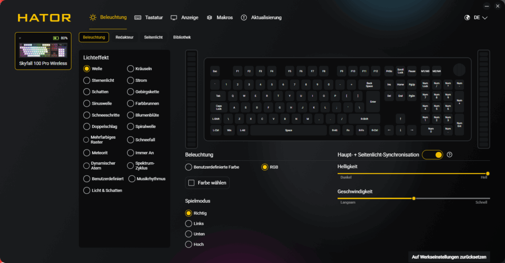 Software der HATOR Skyfall 100 Pro Wireless Gaming-Tastatur (5)