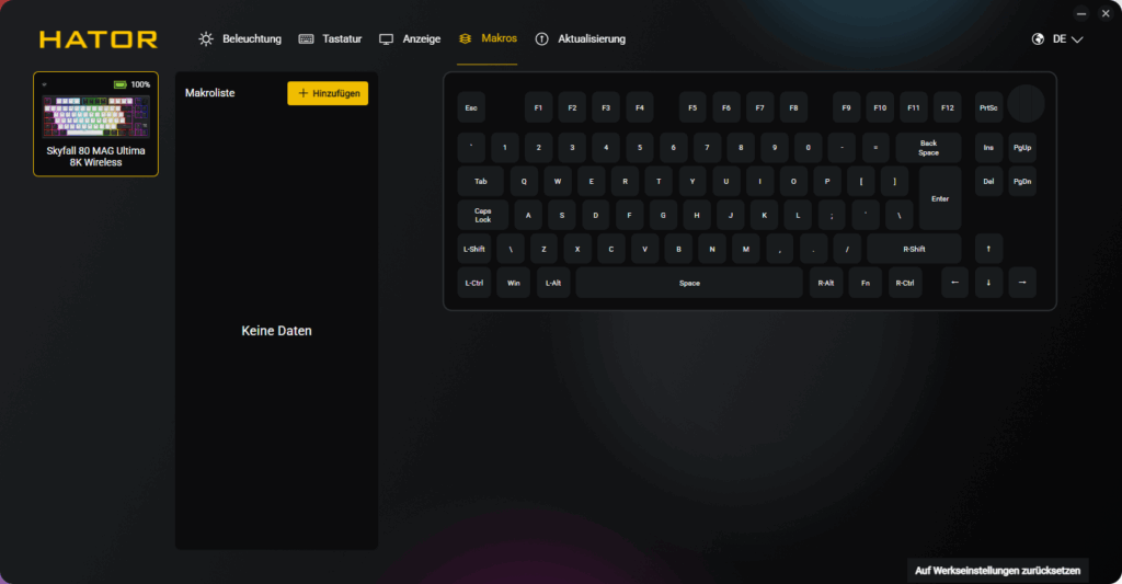 Software der HATOR Skyfall 80 MAG Ultima 8K Gaming-Tastatur (2)