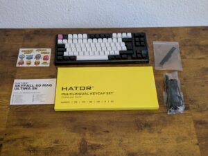 Lieferumfang der HATOR Skyfall 80 MAG Ultima 8K Gaming-Tastatur