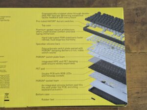 Verpackung der HATOR Skyfall 100 Pro Wireless Gaming-Tastatur nahansichtz