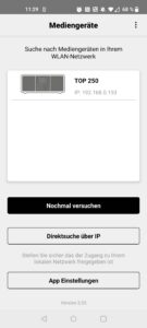 Telestar TOP 250 Internetradio App Gerätesuche