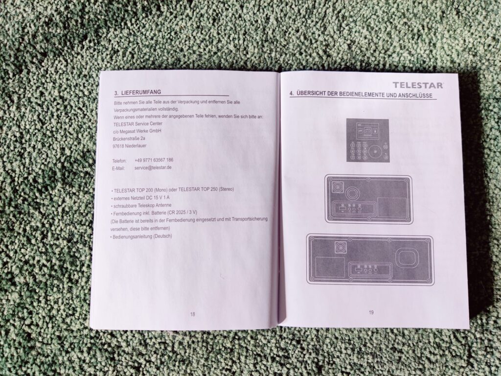 Telestar TOP 250 Internetradio Bedienungsanleitung innen