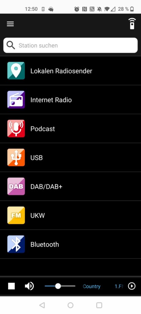 Xoro DAB 300 IR Internetradio App Startseite