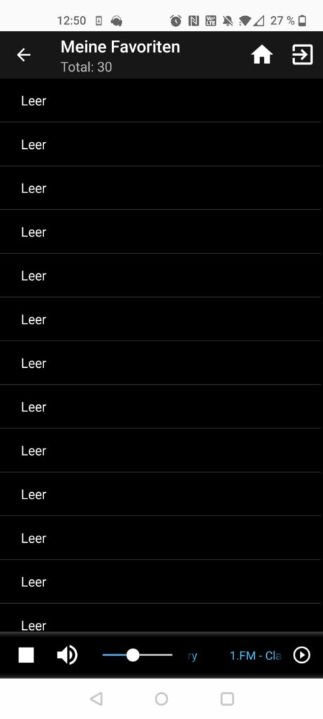 Xoro DAB 300 IR Internetradio App Favoritenliste