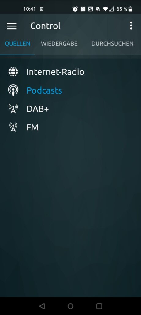 TechniSat VIOLA 2 C IR Internetradio App Quellen