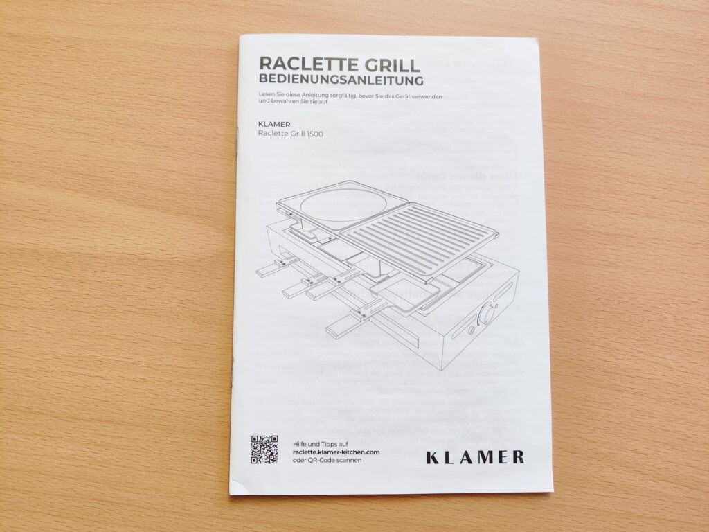 Klamer 1500 Raclette Bedienungsanleitung