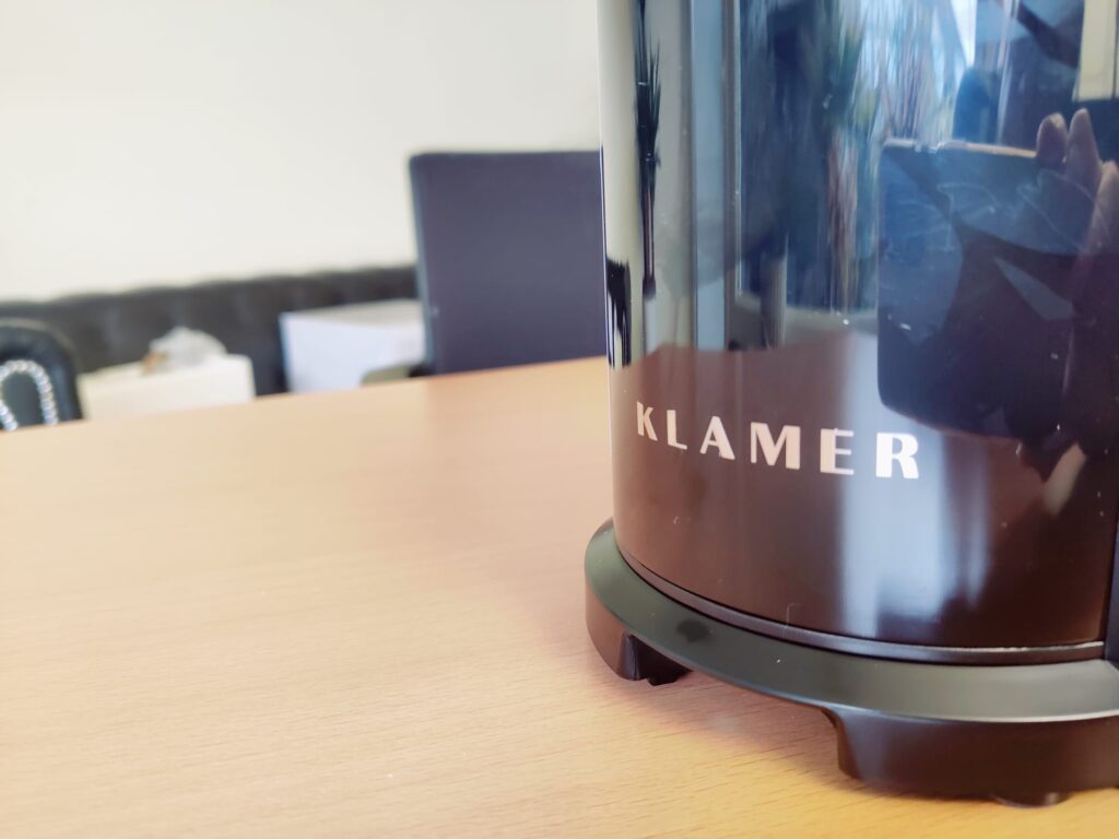 Klamer 150 Slow-Juicer Schriftzug Hersteller