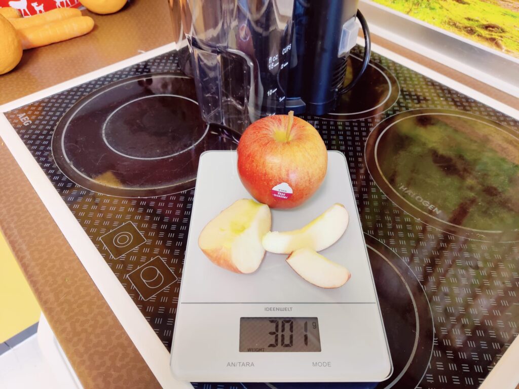 Klamer 150 Slow-Juicer Test mit Äpfeln