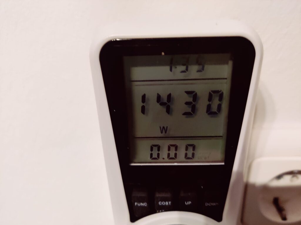 Klamer 1500 Raclette Stromverbrauch auf höchster Stufe