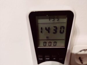 Klamer 1500 Raclette Stromverbrauch auf höchster Stufe