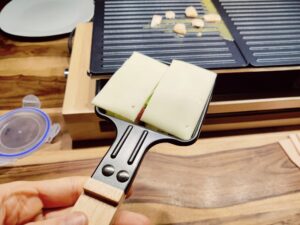 Klamer 1500 Raclette Pfännchen belegt