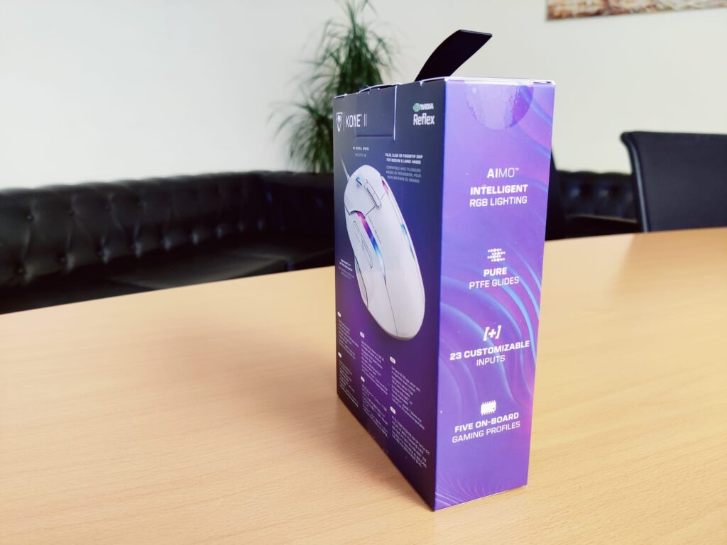 Turtle Beach Kone II Gaming-Maus Verpackung von der Seite