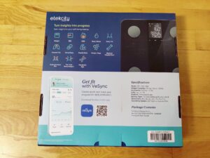 Etekcity EFS-C651-KDE Körperfettwaage Verpackung Rückseite
