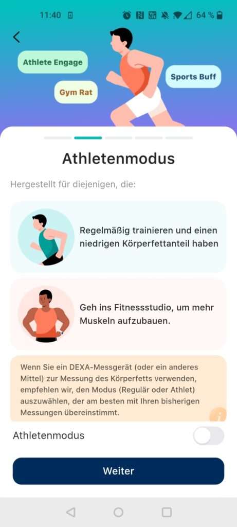 Etekcity EFS-C651-KDE Personenwaage App Athletenmodus