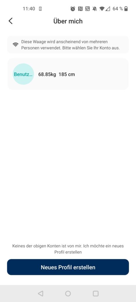 Etekcity EFS-C651-KDE Personenwaage App Profile