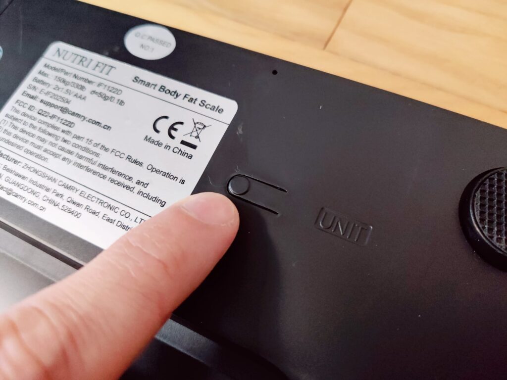 NUTRI FIT iF1122D Körperfettwaage UNIT-Taste