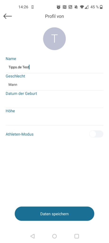 NUTRI FIT iF1122D Personenwaage App Profil erstellen