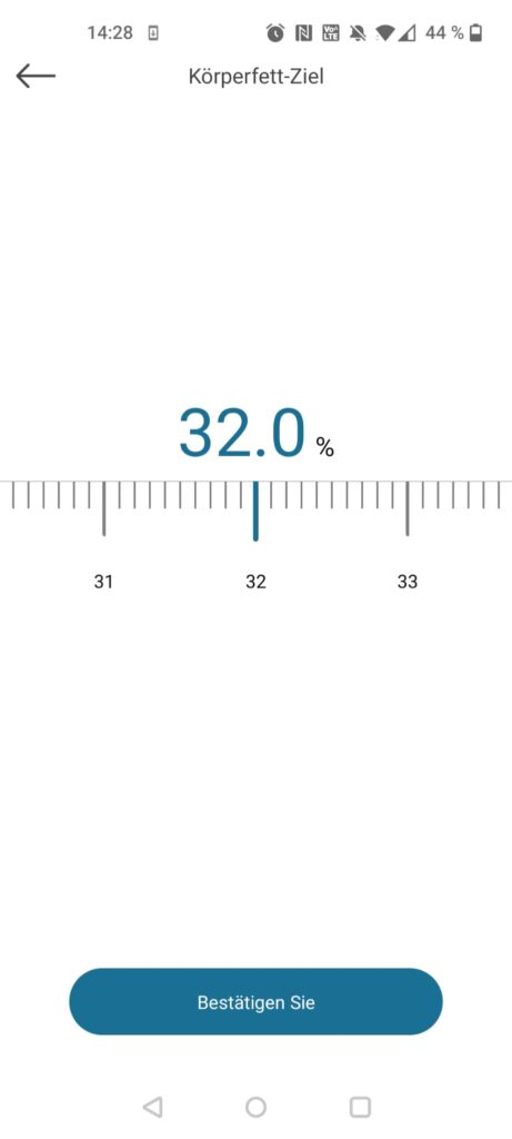NUTRI FIT iF1122D Körperfettwaage App Körperfett-Ziel