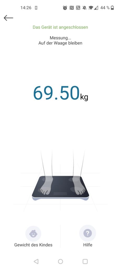 NUTRI FIT iF1122D Körperfettwaage App Messung