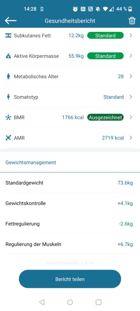 NUTRI FIT iF1122D Körperfettwaage App BMR