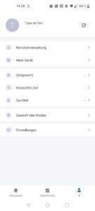 NUTRI FIT iF1122D Körperfettwaage App Einstellungen